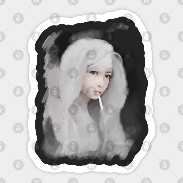 Beautiful Girl Smoking Sticker by Egit